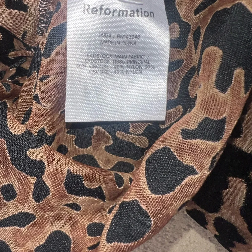 Reformation Leopard Print Cowl Tank Top Lightweight Neutral Date Night Cami - Picture 5 of 5